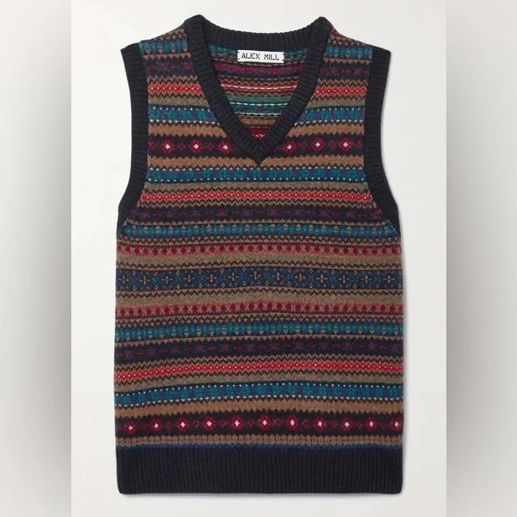 ALEX MILL 
Francis Fair Isle Merino Wool Vest - Picture 2 of 6